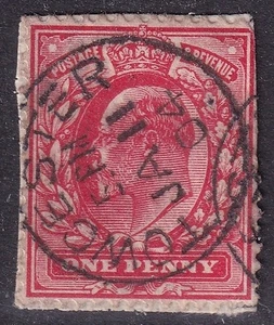 GB ENGLAND Edoardo 7° FRANCOBOLLO / ANNULLO "TOWCESTER" 1904 - Foto 1 di 1