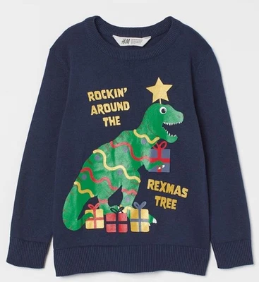 Nuevo Adorable Suéter H&M Rockin Around the Rexmas Tree Niños Pequeños Talla 2T Foto 1 de 3