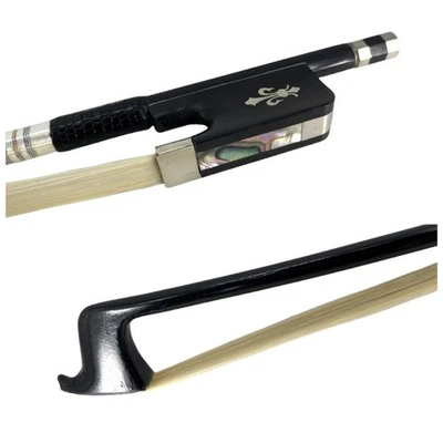 Viola Bow 16inch Carbon Fiber Ebony Frog natural Mongolian Horsehair strong new - Image 1 of 4