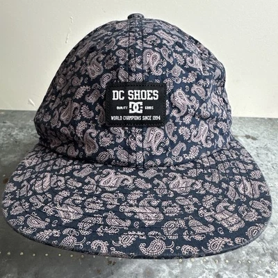 DC Shoes Hat Cap Beat Bomb Blue Paisley Snapback Flat Bill Skateboarding - Image 1 of 4