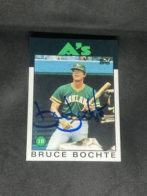 Bruce Bochte 1986 Topps #378 Oakland Athletics Auto Autographed Signed MLB Card - Image 1 of 3