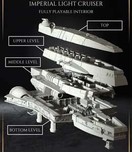 HUGE Imperial Light Cruiser Star Wars Legion Miniatures - STL File ONLY - Picture 1 of 11