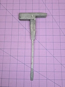 Vintage Aluminum Folding T-Handle Screwdriver / hammer 1/4" Blade 10 1/2" diver - Picture 1 of 5