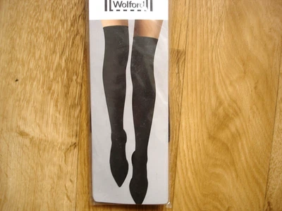 WOLFORD Overknees Damen Halterlose Strümpfe Schwarz Gr. M NEU OVP Baumwolle RAR - Bild 1 von 2