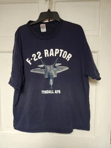 VTG Soffe F-22 Raptor Tyndall US Air Force Base T-Shirt Men 2XL, Military - Picture 1 of 3