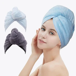 2er Pack Haartrockner Handtücher, Haartuch Halstuch, saugfähiges Mikrofaser Haartuch Turba - Bild 1 von 12