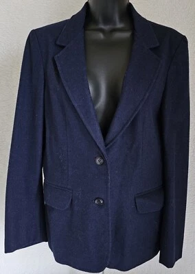 Oscar De La Renta Womens Blazer Jacket Coat Size S M L Small Medium Blue Wool - Image 1 of 4