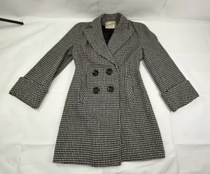 Vtg Lynbrook Women's Houndstooth Bell Sleeve 3/4 Length Coat 50s/60s Sz XS/S? - Picture 1 of 21