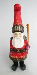 Handbemalte geschnitzte russische Weihnachtsfigur aus Holz 9 Zoll - Bild 1 von 7