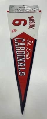 Stan Musial Cardenales de San Luis MLB Racha ganadora ¡Banderín de leyendas bordadas! Foto 1 de 4