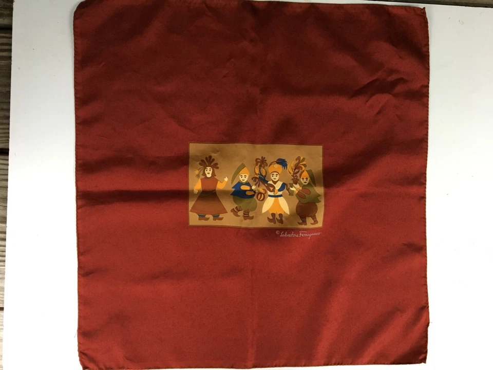 Pañuelo cuadrado de bolsillo Salvatore Ferragamo 16,5"x 17" rojo Foto 1 de 4