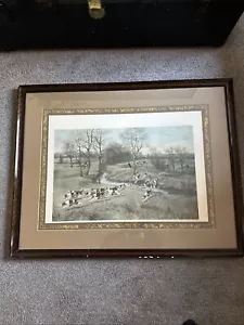 G.D. Rowlandson – Fox Hunting, A Hot Scent - Vintage Pro Framed Painting 36x28 - Picture 1 of 11