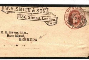 GB QV BERMUDA *Boaz Island* MAIL 1888 Cover W.H.SMITH *SS/F* Pre-Cancel E344  - Picture 1 of 5