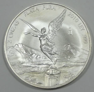 2 Onzas México Plata Pura Libertad 2010 Ley sin circular .999 plata pura - Imagen 1 de 4