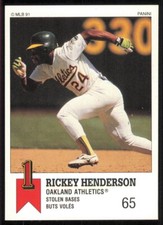 1991 Panini Canadian Top 15 #45 Rickey Henderson