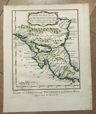 NICARAGUA COSTA RICA DATED 1754 NICOLAS BELLIN NICE ANTIQUE MAP 18TH CENTURY