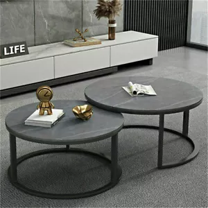 Nesting Coffee Tables Set of 2,Stacking Side Tables Space-saving for Living Room - Picture 1 of 11