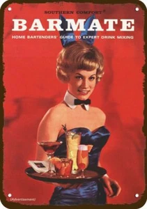 1964 Sexy PLAYBOY BUNNY BARMATE Southern Comfort *DECORATIVE REPLICA METAL SIGN* - Picture 1 of 1