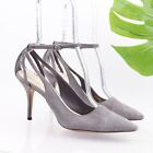 Cole Haan Women's Selma Pump Size 8.5 Ankle Strap Heel Pointed Storm Gray Suede