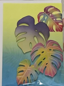 PAPYRUS 3D HOLOGRAPHIC FALLING LEAVES LEAF BLANK ANY OCCASION CARD - Picture 1 of 5