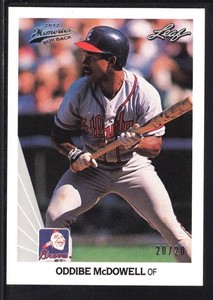 ODDIBE MCDOWELL 2012 LEAF MEMORIES 1990 BUY BACK SILVER  #112 BRAVES SP #20/20
