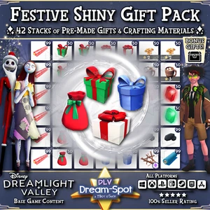 🌎 Disney Dreamlight Valley 💎42 Stacks of Festive Shiny Gifts 💎+Extra Items - Picture 1 of 1