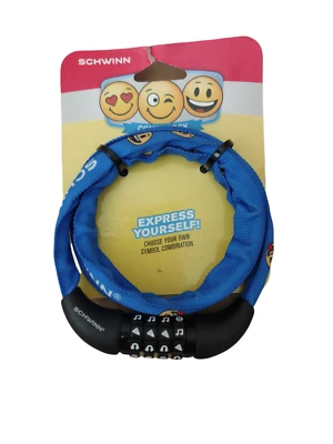 Schwinn Bike Combination Lock Express Yourself Blue/Yellow Emoji New SW78928 - Image 1 of 3
