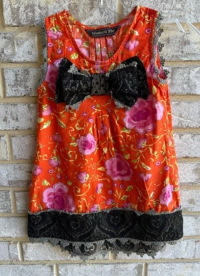 Vestido Pullover Pastel Mostaza Floral Sin Mangas Volantes Encaje Borde Niñas Talla 8 Foto 1 de 4