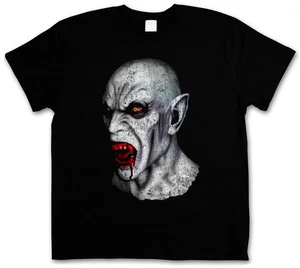 VAMPIRKOPF T-SHIRT True Bite Zähne Kiefer Blut Dracula Fledermauszählung Horror - Bild 1 von 2