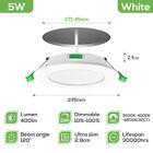 12Set Recessed LED Ceiling Spot Light 55-90mm Dimmable Tri-Color Slim IP44 IP65