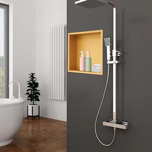 Gold Bathroom Shelf Organizer Stainless Steel Recessed Shower Storage Shelf 13in - Picture 1 of 15