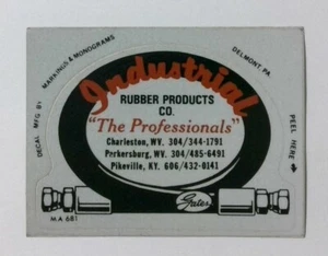 Industrial Rubber Products Charleston West Virginia Coal Mining Sticker Decal - Picture 1 of 1