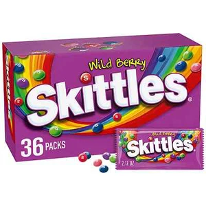 Skittles Wild Berry Fruity Chewy Candy Full Size Bulk Pack 2.17 oz., 36 ct. - Picture 1 of 5