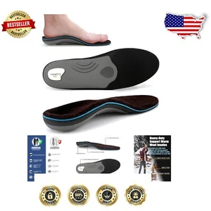 Winter Warm Wool Insoles - Arch Support for Men and Women, Fits All Shoe Types - Picture 1 of 8