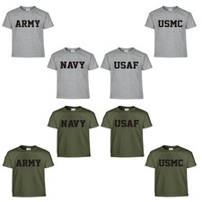US Army Navy Air Force USAF Marines USMC Military Physical Training PT T Shirt 