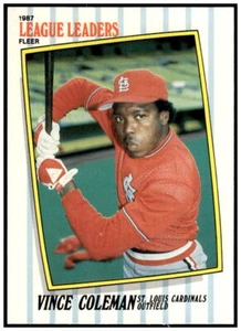 1987 Fleer League Leaders #11 Vince Coleman NM - Picture 1 of 2