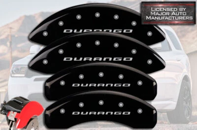 Dodge "Durango" 2011-2025 cubiertas de pinza de disco de freno delanteras + traseras negras MGP 4 piezas Foto 1 de 4