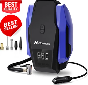 Portable Tire Inflator 12V DC, Digital Air Pump with LED Light for Cars, Bikes, - Picture 1 of 12
