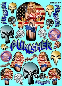 CLEAR VINYL RACING Sticker SHEET 97 -SKULLS -R/C MODEL Die-cut -Decals 1/12-1/10 - Picture 1 of 8