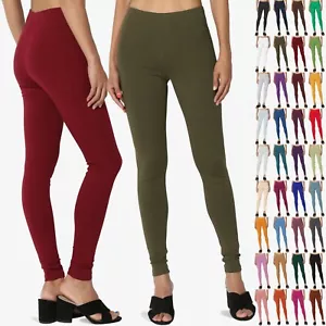 Leggings de tobillo elásticos de algodón para mujer TheMogan cintura alta longitud completa - Imagen 1 de 208