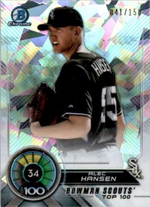 2018 Bowman Chrome Scouts Top 100 Atomic Refractors #BTP34 Alec Hansen /150