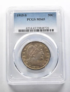 MS65 1915-S Barber Half Dollar PCGS *5700 - Picture 1 of 3