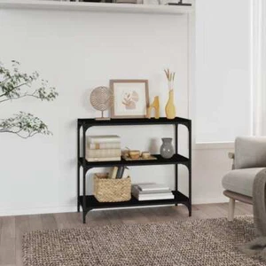 vidaXL Book Cabinet Black 80x33x70.5 cm Engineered Wood and Steel - Picture 1 of 10