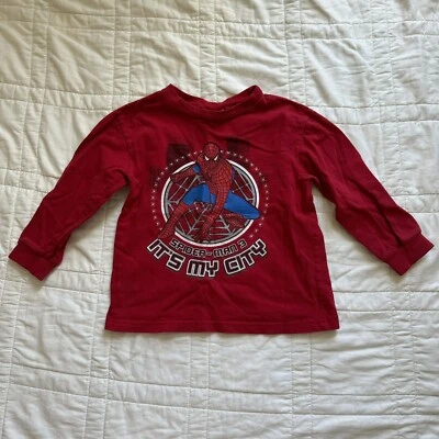Boys Marvel Spider-Man 3 2007 Size 4t Long Sleeve T Shirt Red Graphic Kidcore - Image 1 of 4