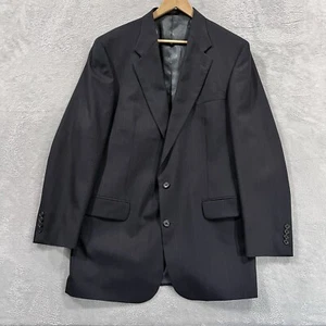 Cricketeer Jacket Men 44 XL Blue 100% Wool Blazer Sport Coat Pinstripe - Picture 1 of 12