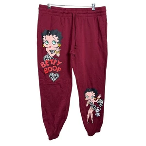Betty Boop Youth 3XL 21 Red Graphic Sweatpants Unisex - Picture 1 of 6