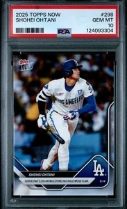 Graded Psa Gem Mint 10 Shohei Ohtani 2025 Topps Now #298 As He Hits 250th HR - Picture 1 of 2