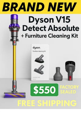 ⭐️NEW⭐️ Dyson V15 Detect Cordless Stick Vacuum Cleaner  + Furniture cleaning kit - Image 1 of 4