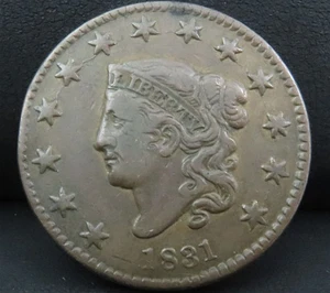 1831 Medium Letters High Grade Cornet Head US Large Cent - Picture 1 of 2