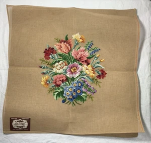 Elsa Williams Floral Pre-Worked Needlepoint Penelope Canvas 27" x 27" - Picture 1 of 8
